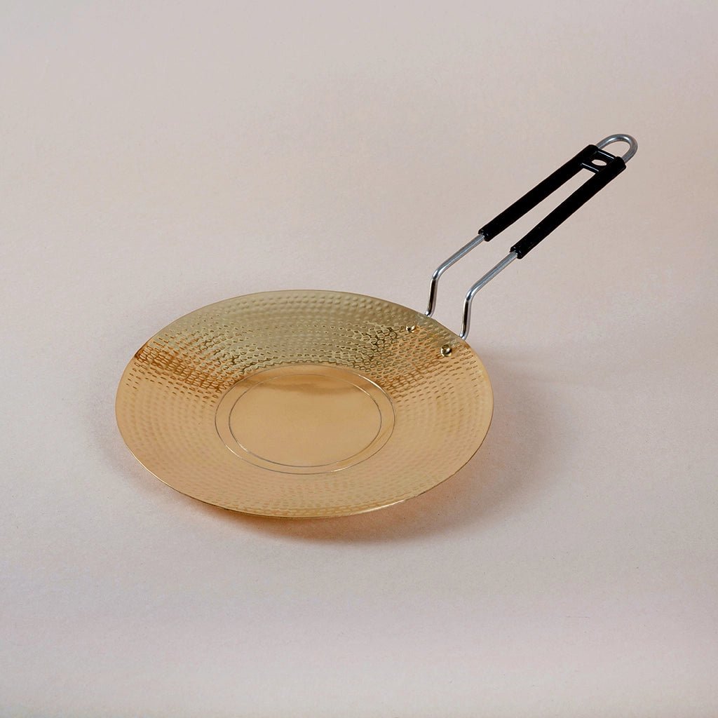 Brass Roti Tawa - 10 inch with PVC Handle & Teflon Free - Kalasians